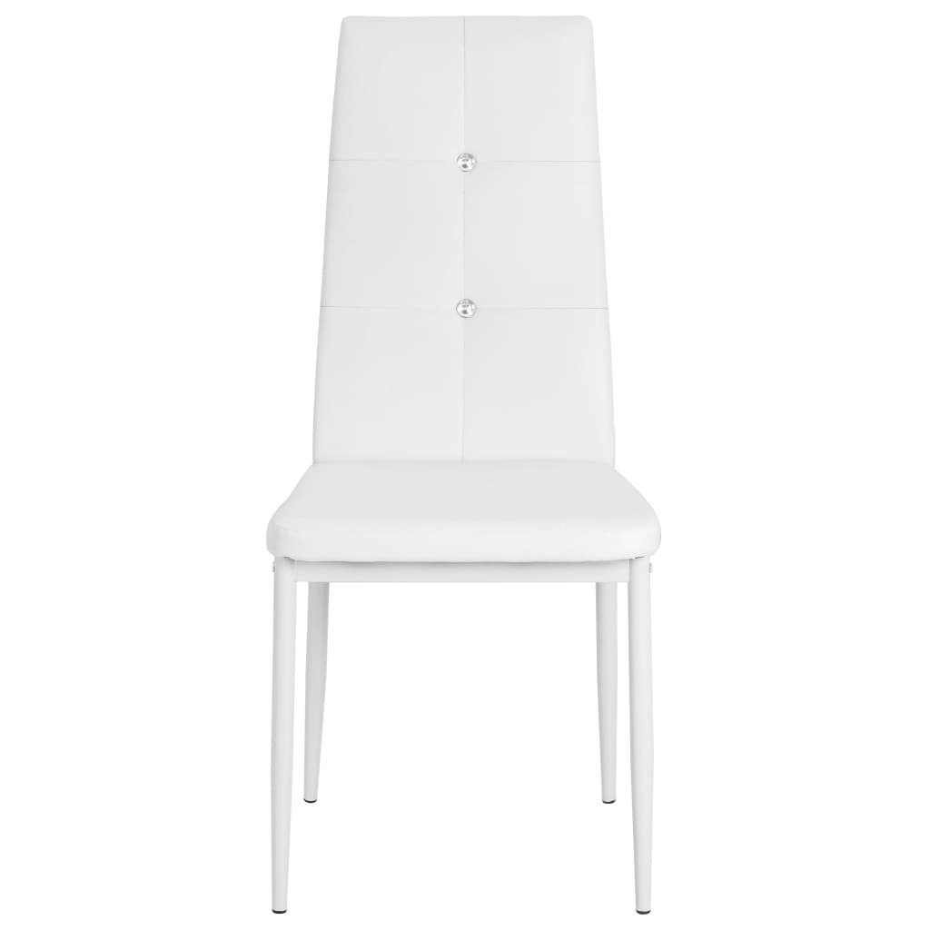 vidaXL Esszimmerstuhl Esszimmerstühle 2 Stk. Kunstleder | Weiß St) (2 Weiß Weiß