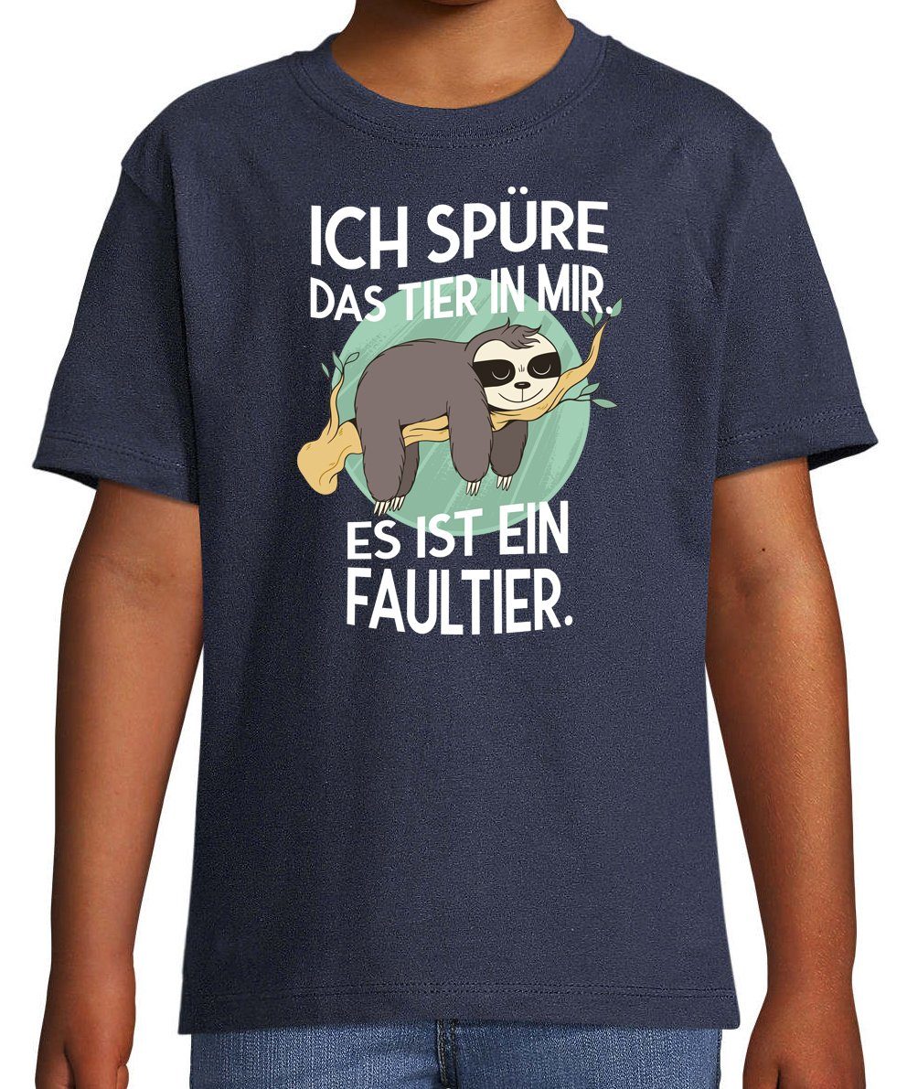 Youth Designz T-Shirt Das Tier in mir Faultier Kinder Shirt für Jungen & Mädchen mit lustigem Frontprint
