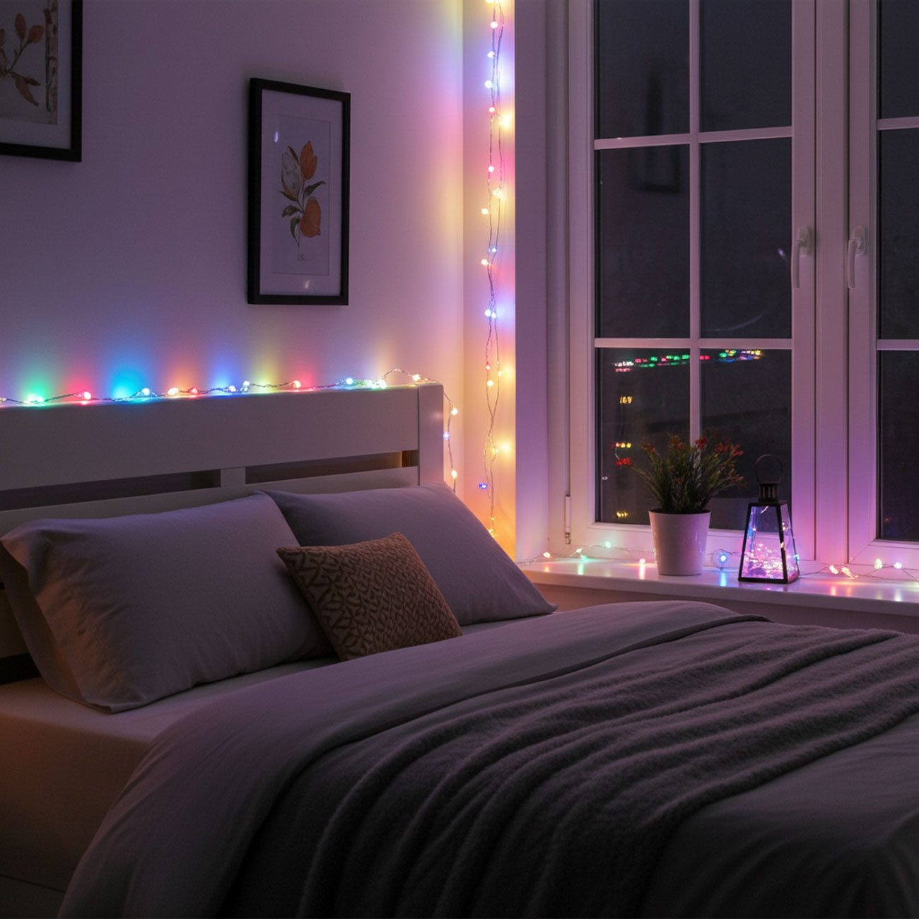 shop'n smile ideoon Lichterkette 80 LED Multicolor Draht-Lichterkette Bunte Beleuchtung 4,25m IP44, 80 bunte LEDs Abstand 5cm/Outdoor-Kette/Batteriebetrieb