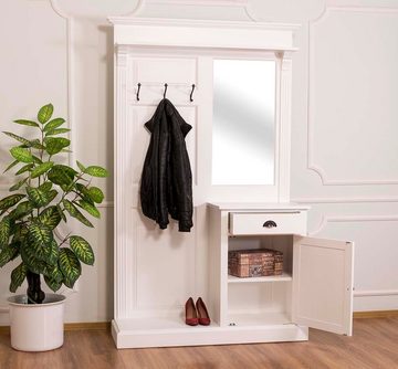 Massivholzmoebel-Becker Garderobe Garderobe aus Massivholz mit Spiegel und Schrankablage