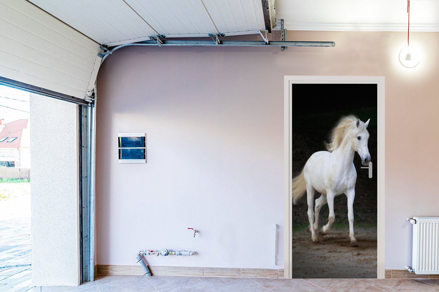 MuchoWow Türtapete Pferde bedruckt, cm 75x205 St), (1 Dunkel, Türaufkleber, Sand Matt, Fototapete - für Tür, 
