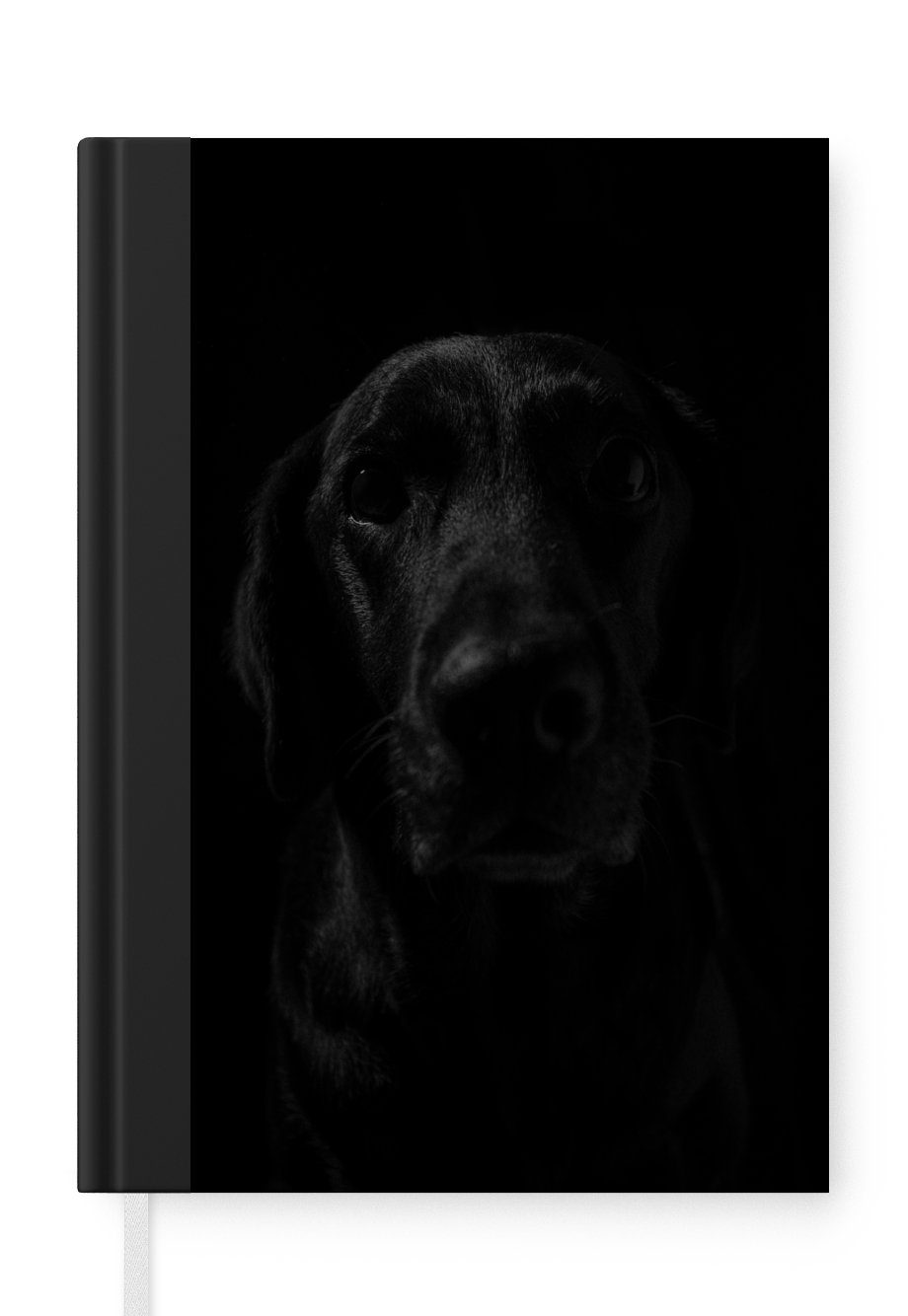 MuchoWow Notizbuch Hund - Haustier - Schwarz, Journal, Merkzettel, Tagebuch, Notizheft, A5, 98 Seiten, Haushaltsbuch