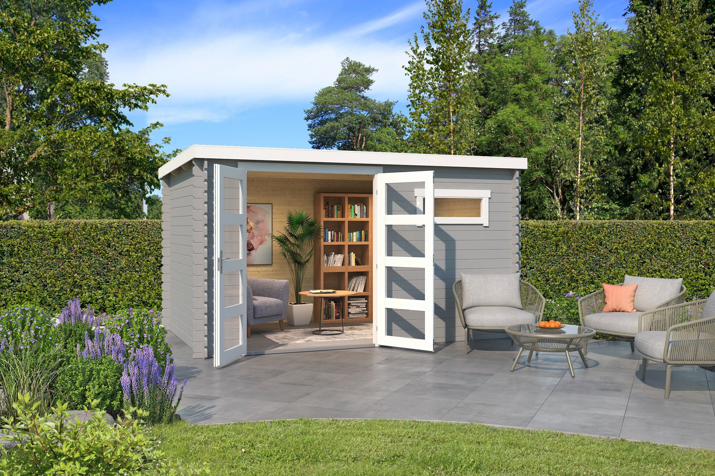 LASITA MAJA Gartenhaus Augusta, BxT: 400x230 cm, Blockbohlenhaus 28mm