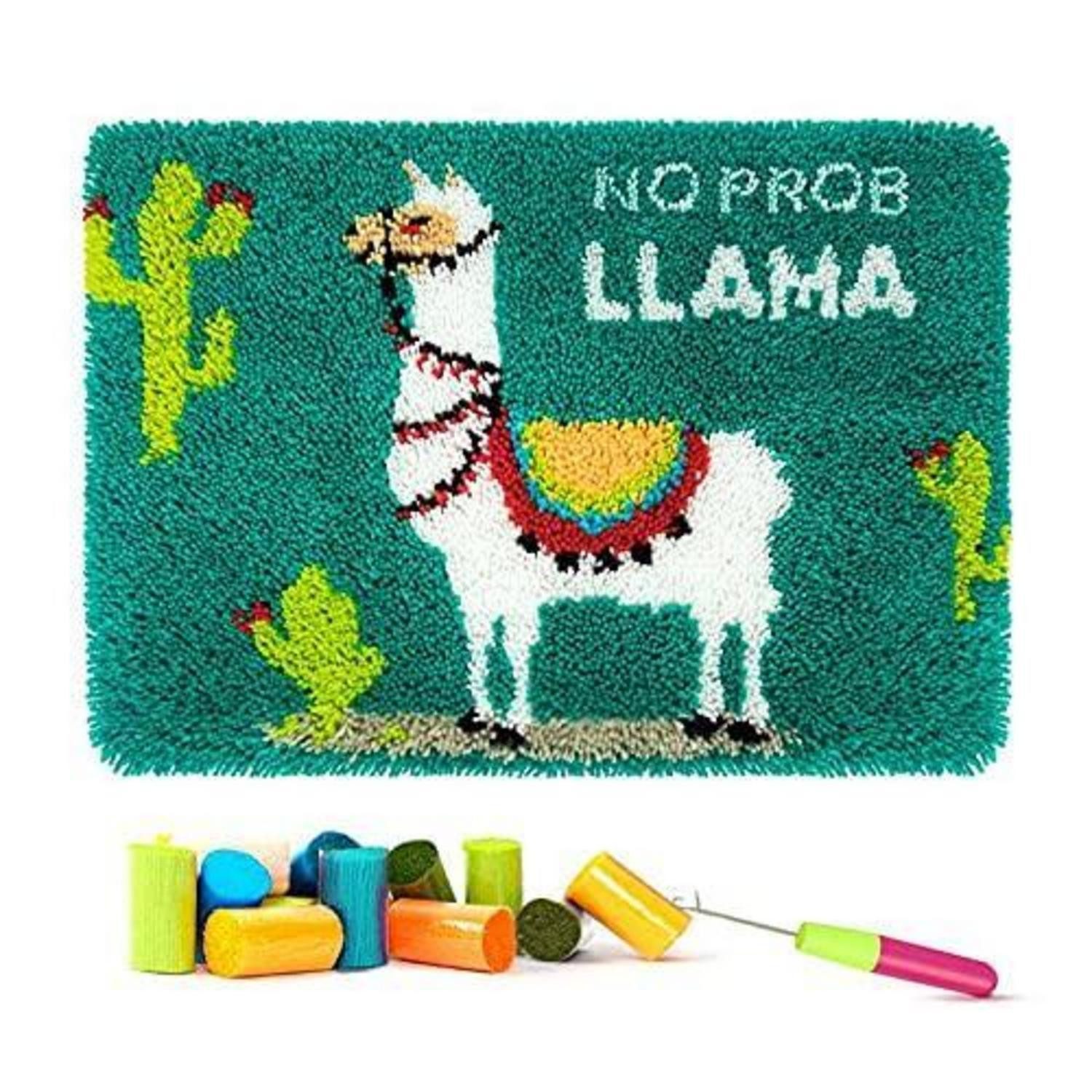 LuxusKollektion Kreativset Knüpfhaken-Set Llama 62x40cm