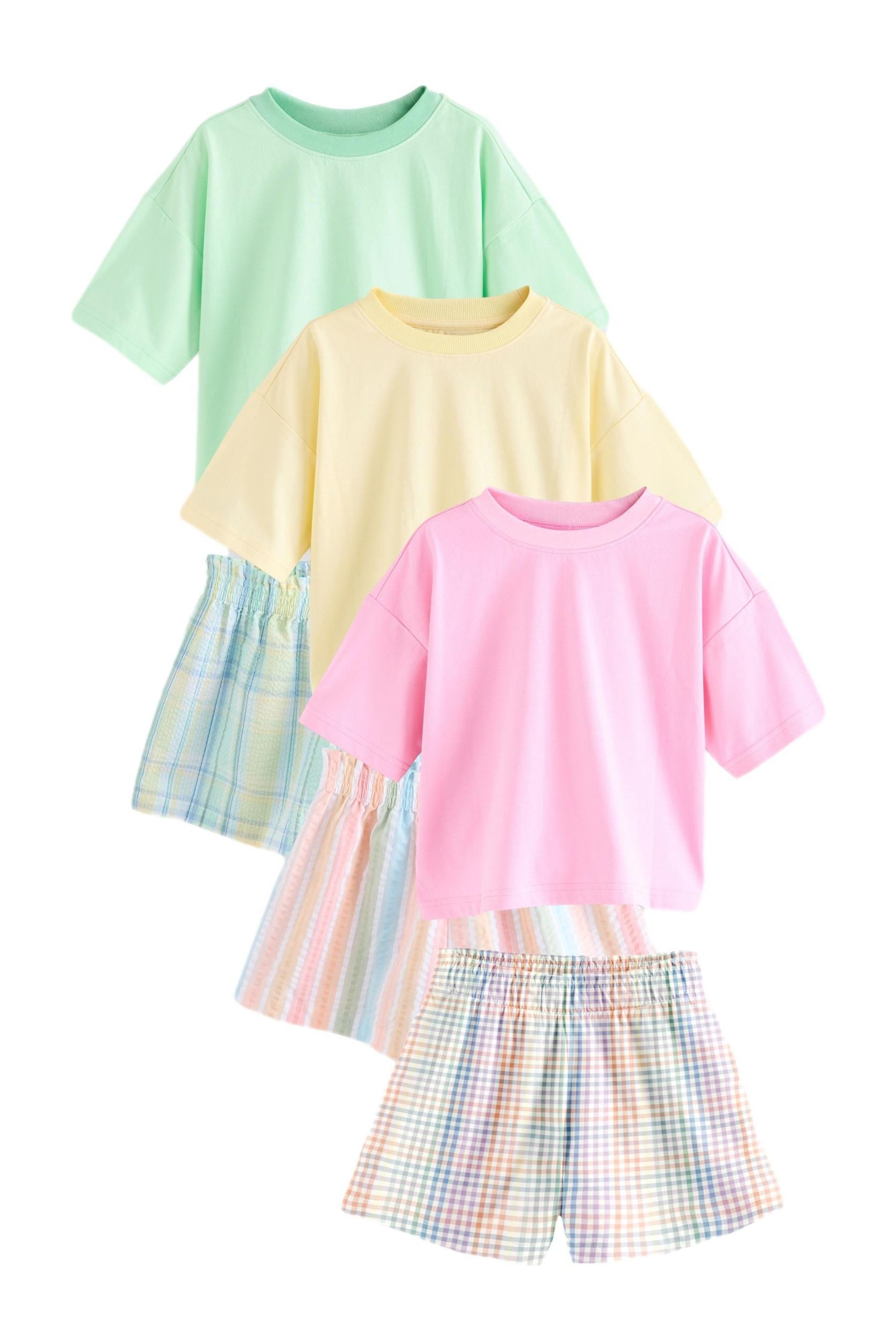 Pyjama Pyjamas mit Shorts aus 100 % Baumwolle, 3er-Pack