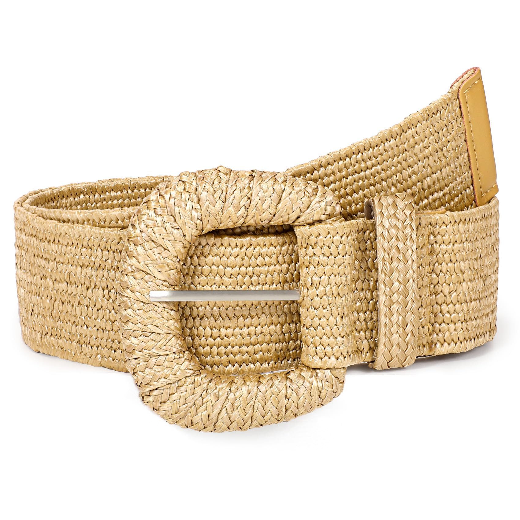 Coonoor Flechtgürtel Elastischer Strohgewebter Gürtel für Damen und Herren Taillengürtel, Atemungsaktiv, modischer Boho-Taille-Gürtel