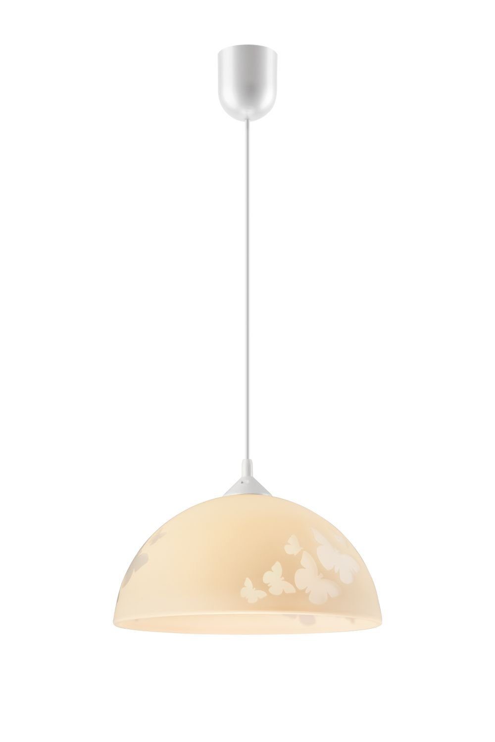 ARARIEL, ohne Küchenlampe Motiv Gelb Licht-Erlebnisse Schmetterling Glasschirm Leuchtmittel, Pendelleuchte Pendelleuchte