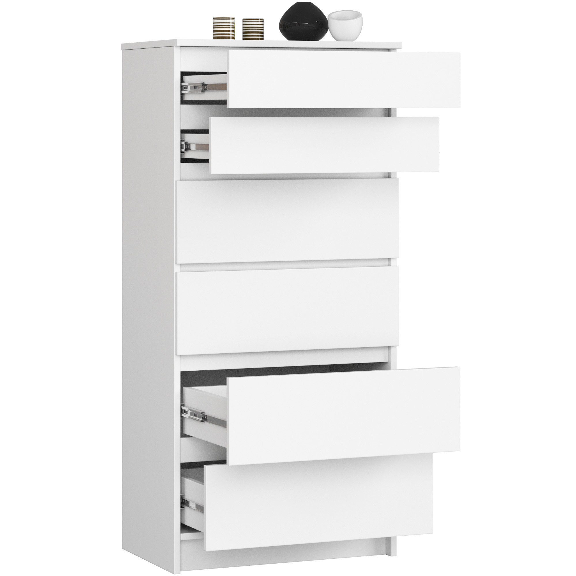 Raumhirsch Furniture Kommode mit 6 Schubladen 60 cm breit Holz Schrank, (viele Farbvarianten - Maße: 130 x 60 x 40 cm) - Hochwertig & stabil
