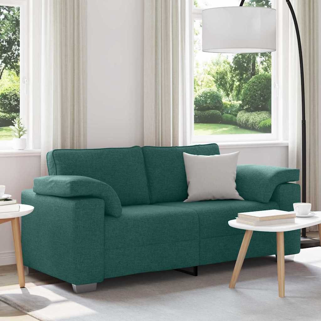 vidaXL Sofa, Sofa 140cm Dunkelgrün Stoff, Couch