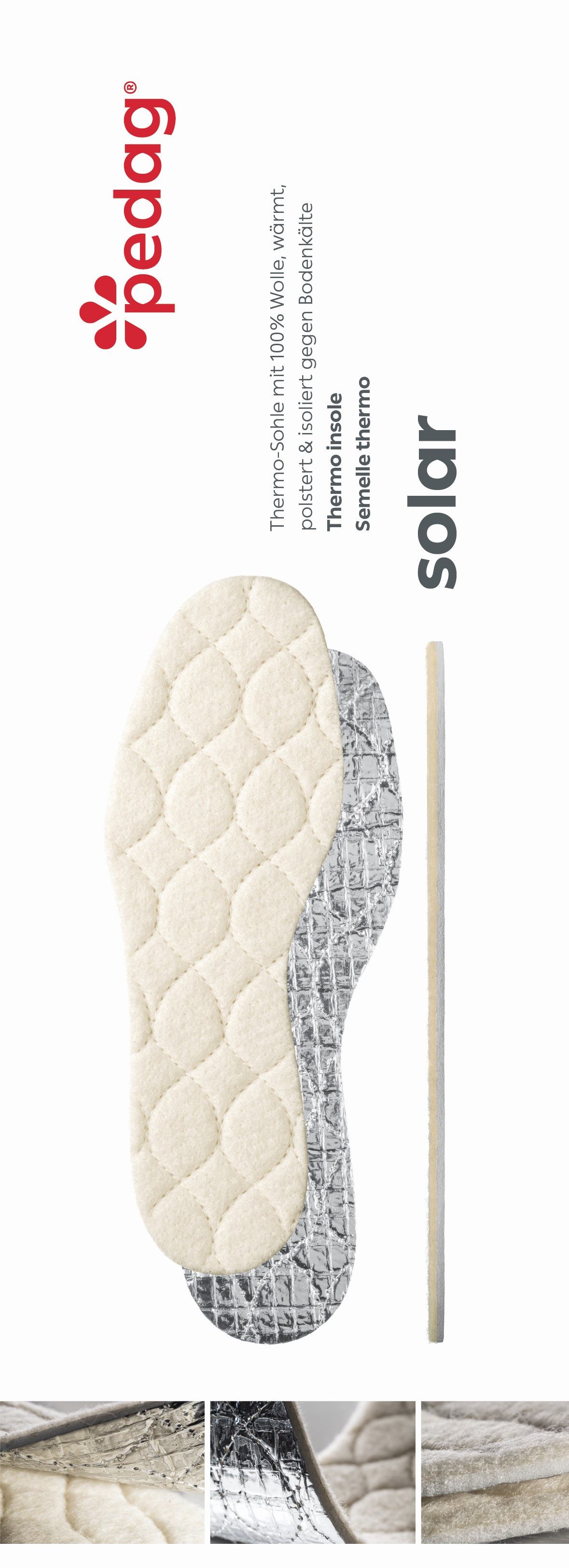 Pedag Thermosohlen Solar Kids - Kinder Alu-Thermosohlen mit 100% Wolle – Bild 3 von 4
