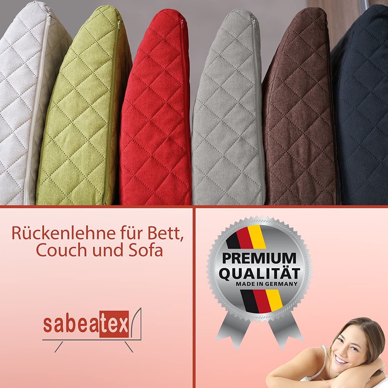 sabeatex Rückenkissen geprägter Palettenmöbel, für Stoff Rückenlehne, Sofakissen, Schaumstoffpolster, Lounge- beige oder