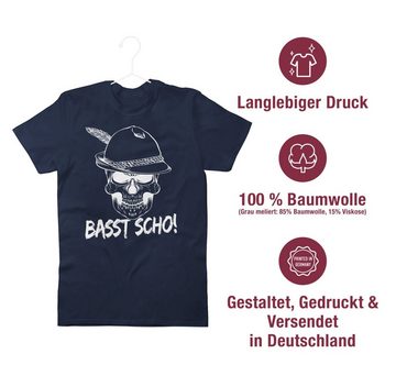 Shirtracer T-Shirt Totenkopf Basst scho! Mode für Oktoberfest Herren