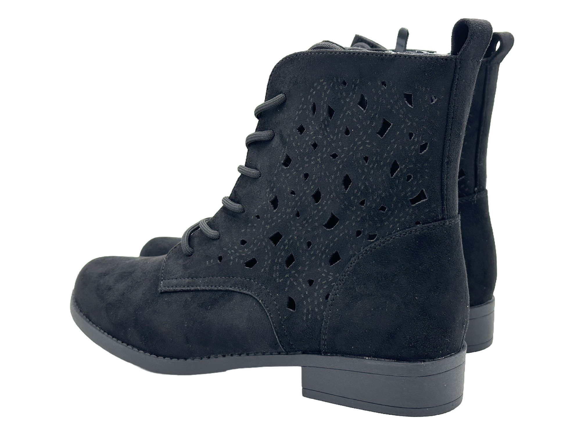 Nowaland Damen Schnür Stiefelette mit Reißverschluss Stiefelette Moderne Western-Stiefelette mit dekorativer Schnürung – Bild 4 von 5