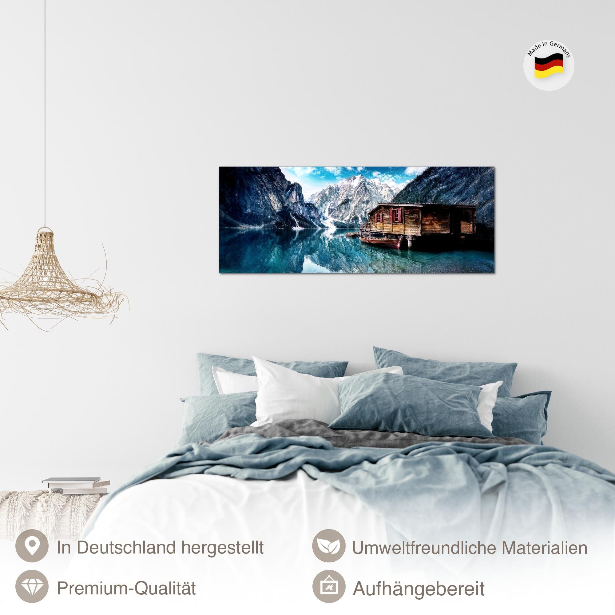 Runa Art Wandbild Natur Landschaft Bild Wohnzimmer Schlafzimmer Deko, Berge Winter