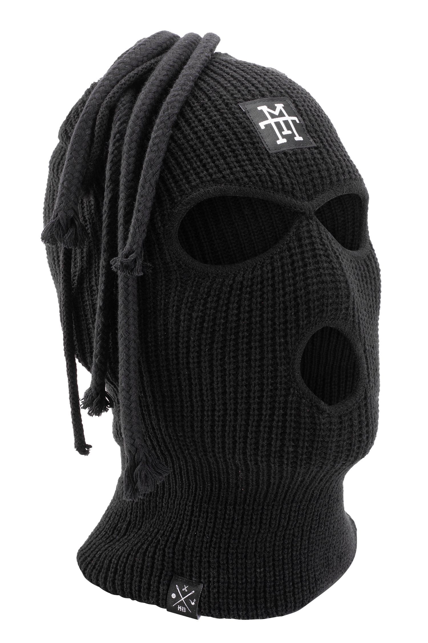 Sturmhaube, - Dread Dreadlocks Balaclava Sturmhaube mit Skimaske Black Out Manufaktur13 3-Loch gestrickt