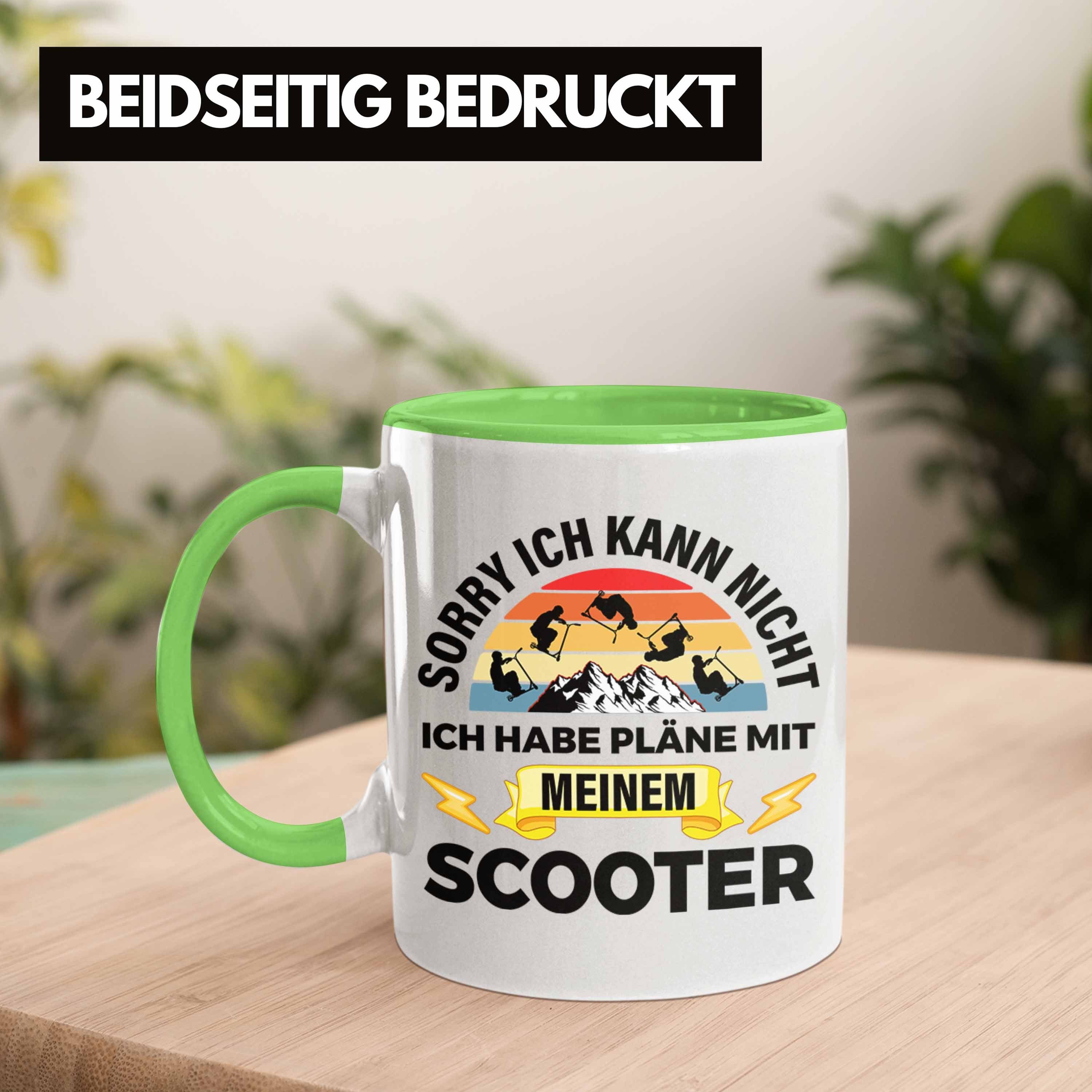 Grafik Tasse Trendation Trendation Geschenk Fahrer Geschenkidee Tasse Grün Scooterfahrer Profi Scooter Pro Roller Scooterfahrer Scooting Jungs Geschenkidee Stunts -