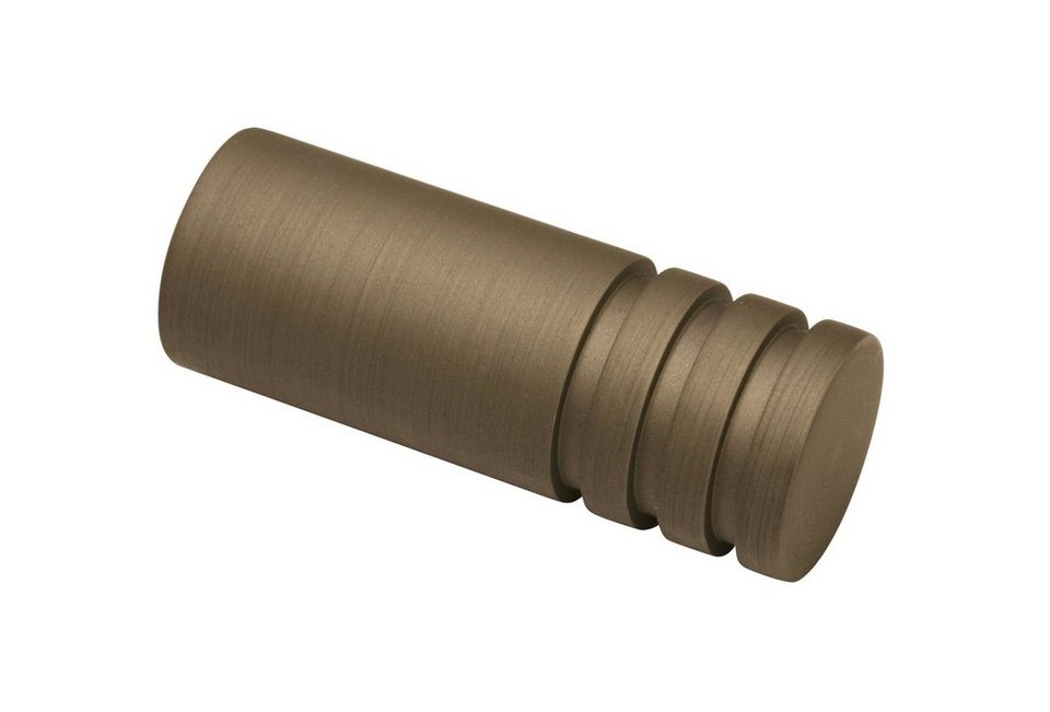 Gardinenstangen-Endstück Gardinia Endknopf Zylinder für Ø 19 mm cappuccino,  GARDINIA