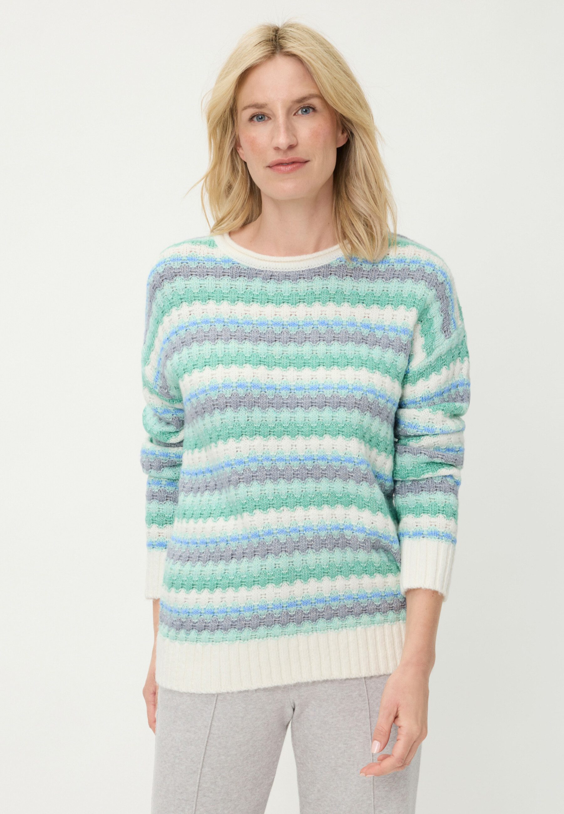 Olsen Strickpullover mit Streifen-Dessin