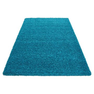 Teppich Unicolor - Einfarbig, SIMPEX24, Läufer, Höhe: 50 mm, Teppich Einfarbig Shaggy 50 mm Florhöhe Langflor Teppich Wohnzimmer