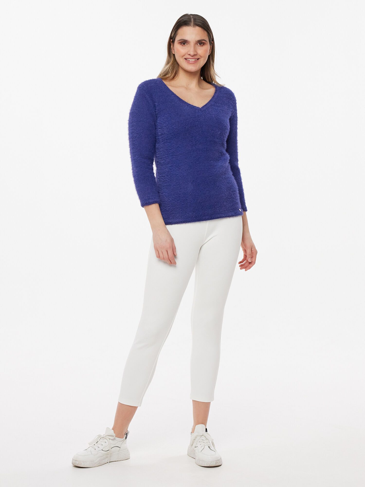 Christian Materne 3/4 Arm-Pullover Pullunder Figurbetont in Flauschgarn