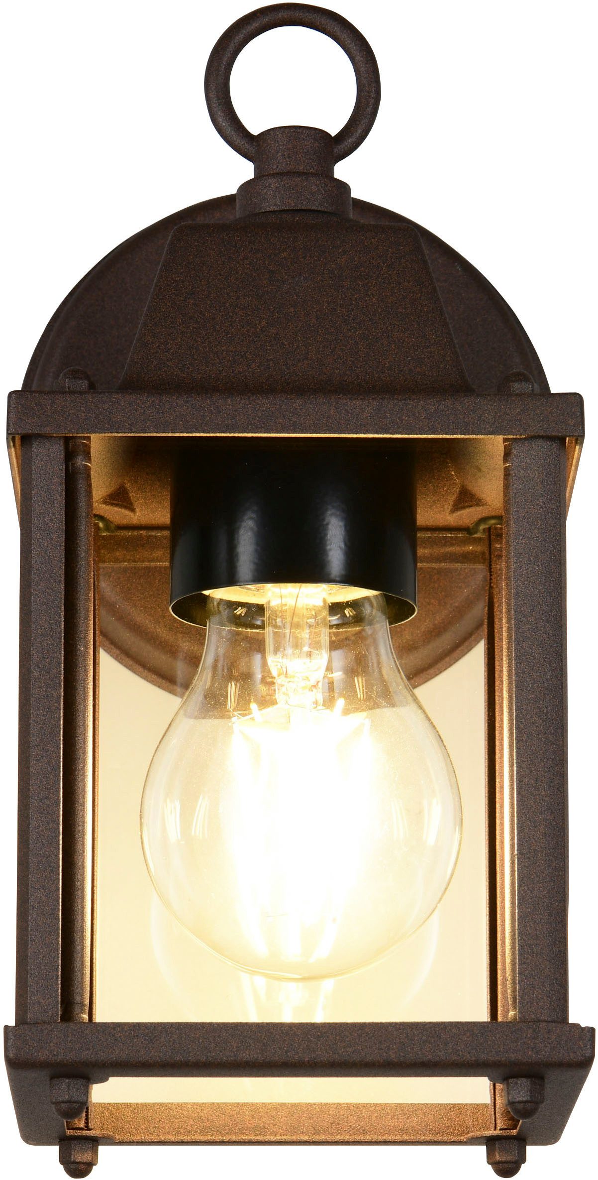 TRIO Leuchten Außen-Wandleuchte MIRANDE, Hauswand Leuchte Laterne mit Glasschirm, exkl 1x E27 max 40W, Leuchtmittel wechselbar, warmweiß - kaltweiß, IP23, Outdoor Wandlampe für wechselbare Leuchtmittel Höhe 23cm