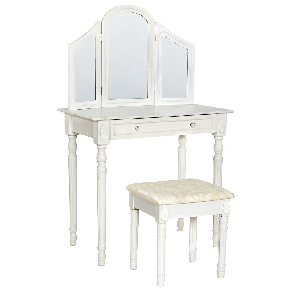 tectake Schminktisch Schminktisch mit Spiegel und Hocker (1-St), mit Spiegel, mit Hocker. € 10.277,99