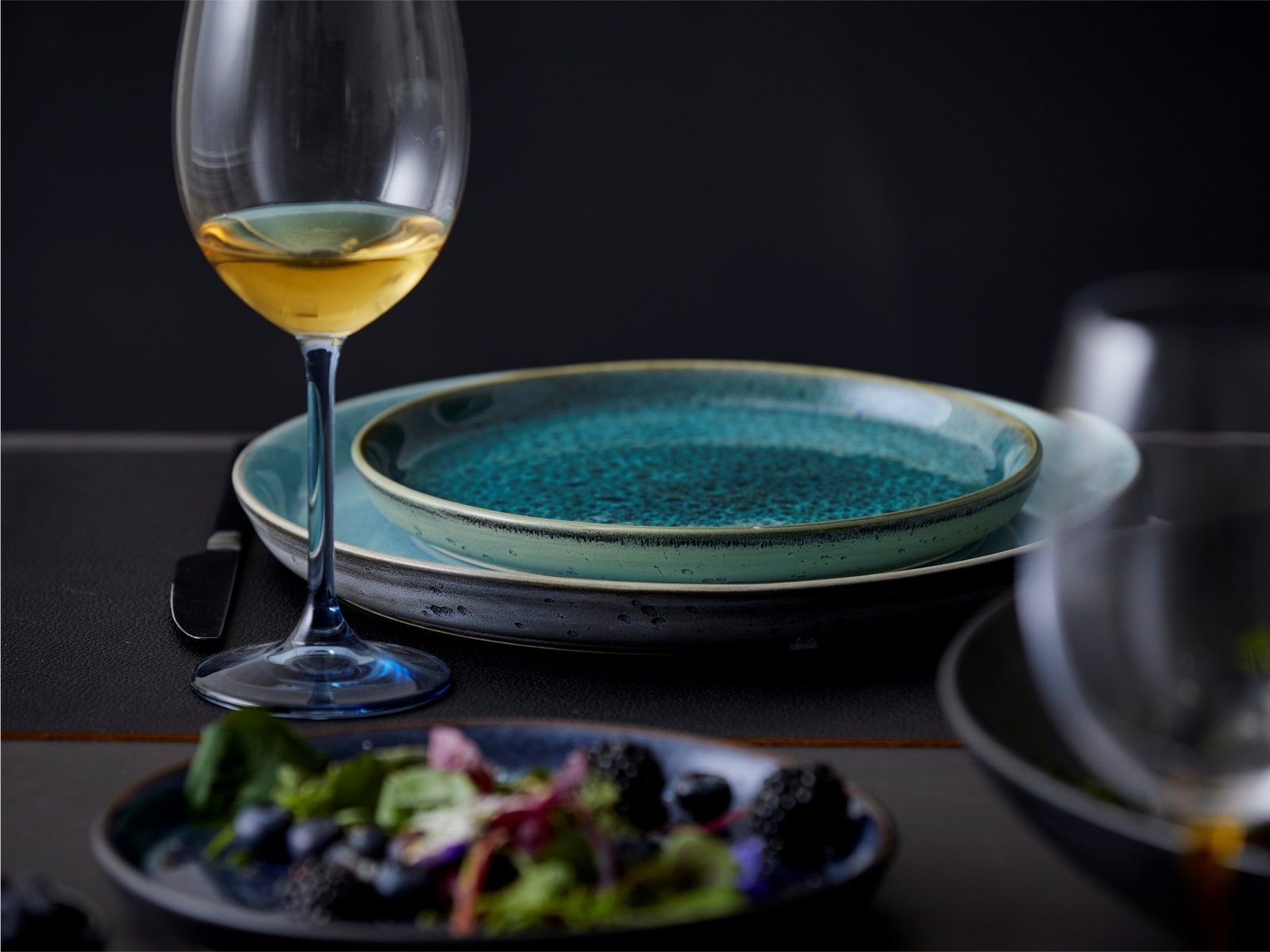 Bitz Frühstücksteller Frühstücksteller matt green / shiny green 21 cm, Dessertteller Gastro 21 cm Grün/Grün