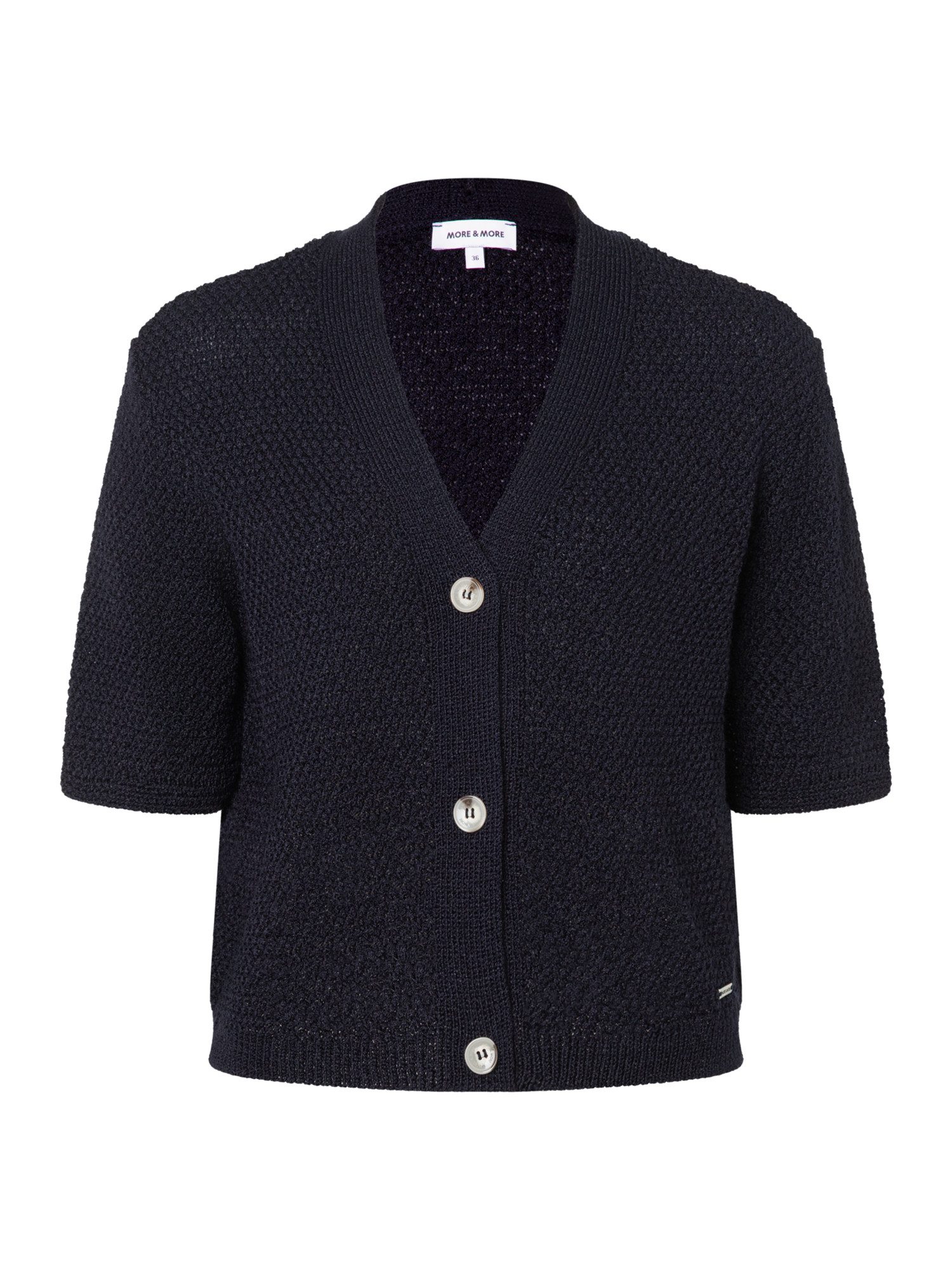 MORE&MORE Strickjacke kurze, shiny Struktur-Strickjacke