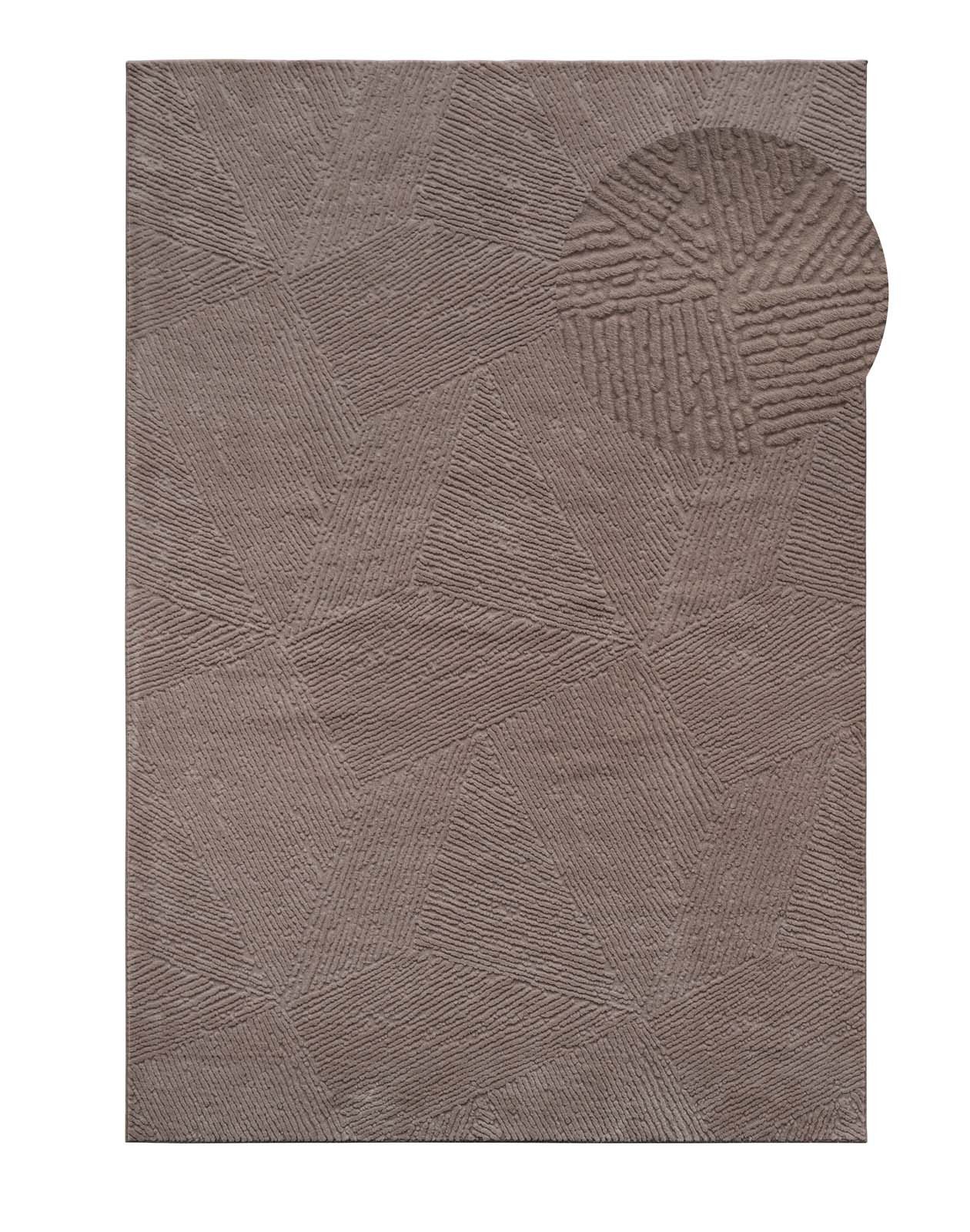 TaraCarpet Teppich TaraCarpet Homestyle 389 Fresco, rechteckig, Höhe: 10 mm, Fresco hoch-tief weich waschbar taupe 50x80