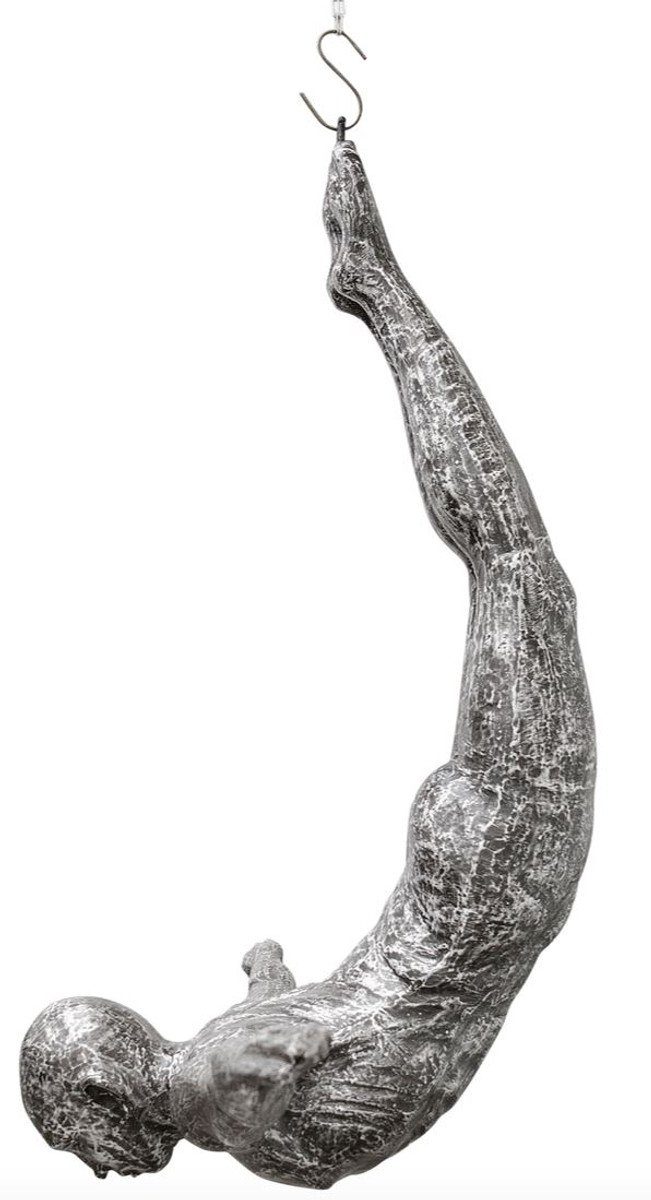 Turmspringer Dekofigur Skulptur 80 / Kunstspringer x H. Silber Deko Casa cm Padrino Casa 157 Figur - x Schwarz Padrino Luxus 147