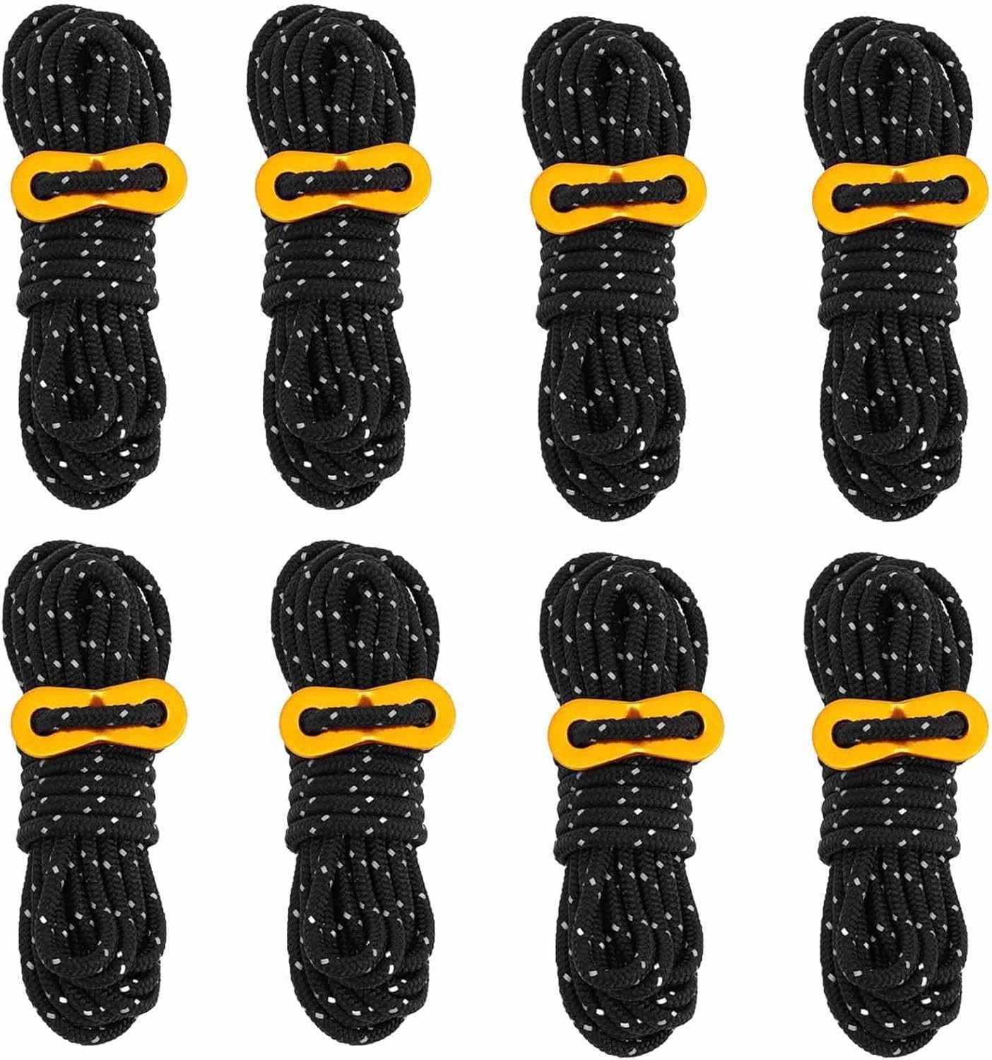 FELIXLEO Abspannseile Zeltseil Aluminium Reflektierend Leuchtend Camping Seil (16-tlg)