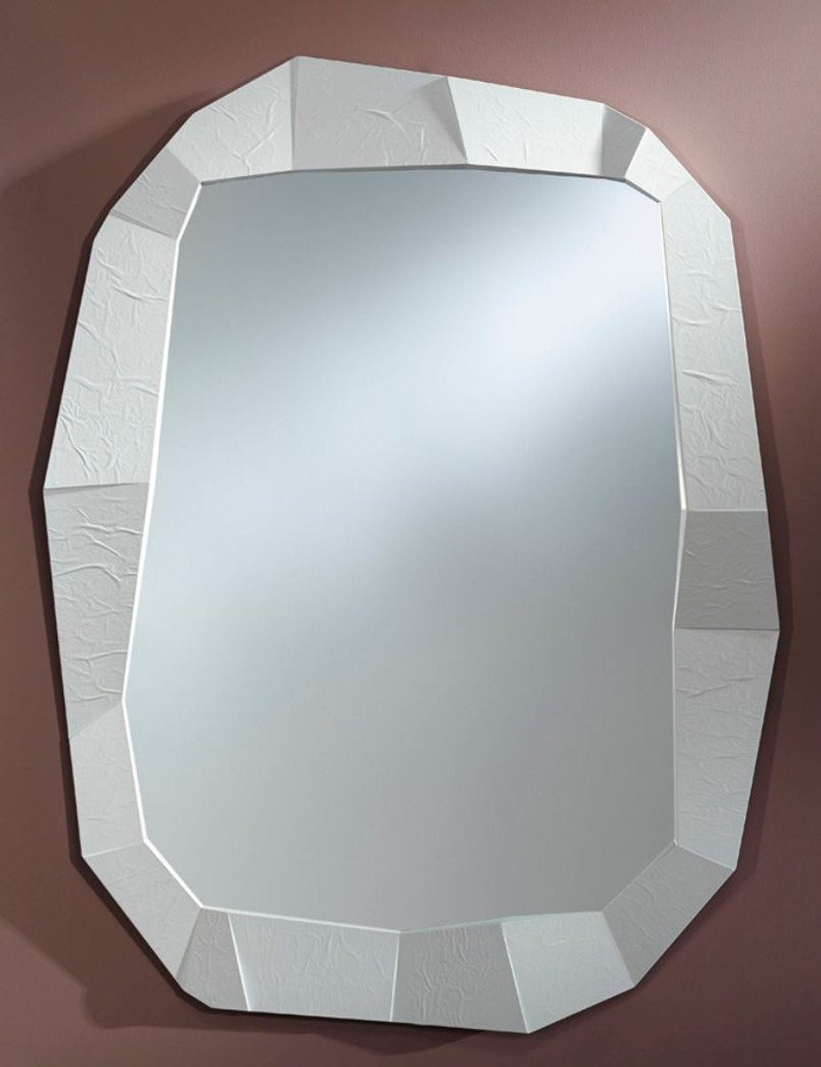 Casa Padrino Wandspiegel Designer Wandspiegel Weiß 92 x H. 127 cm - Designer Spiegel