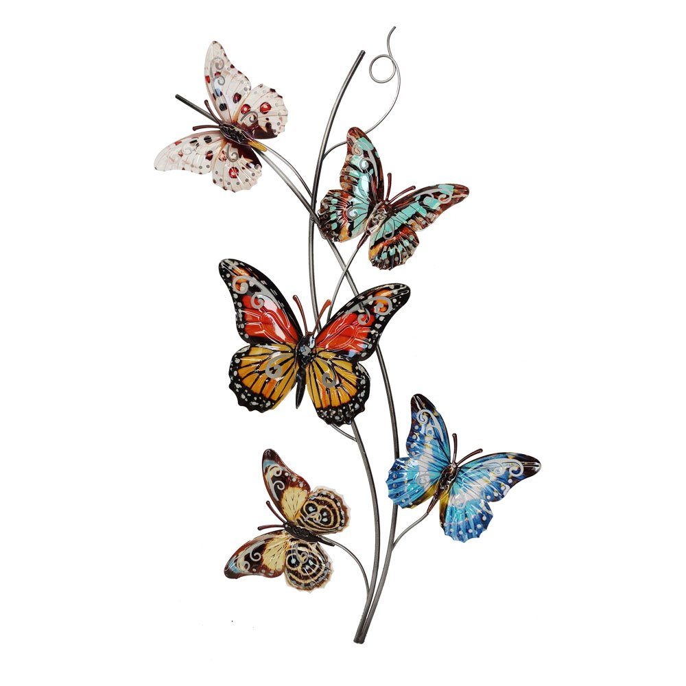 Behang etc-shop Wand Bild Wanddekoobjekt, Garten Design 2x Schmetterling Außen