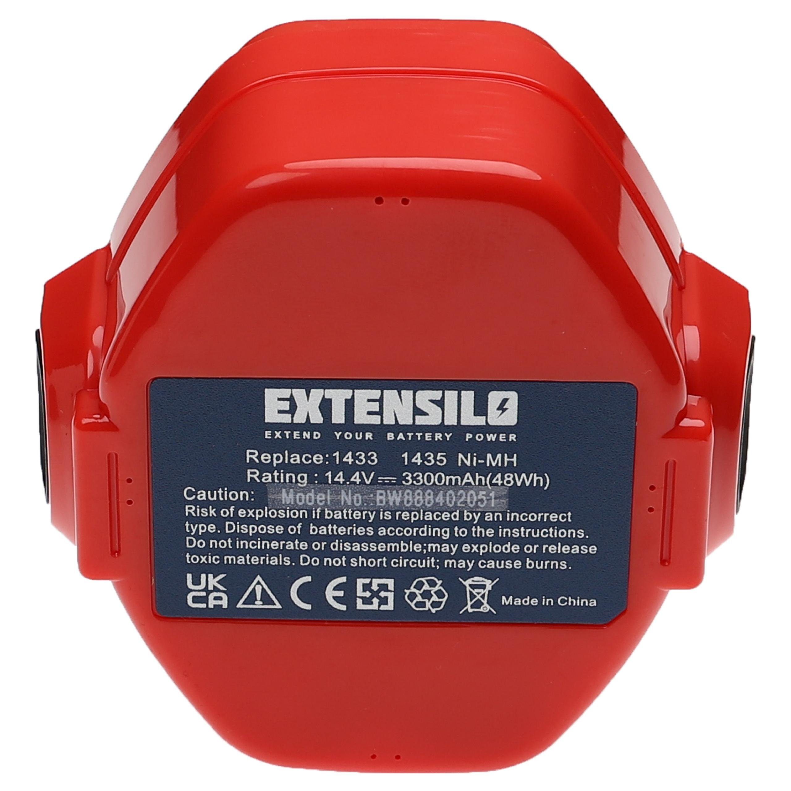 Extensilo Ersatz für Makita 1422 192600-1, 1435F, 192600-1, 1420, 1422, 1433, Akku 3300 mAh