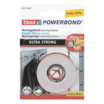 tesa Doppelklebeband Powerbond® ULTRA STRONG 19 mm, für den Innen- / Außenbereich