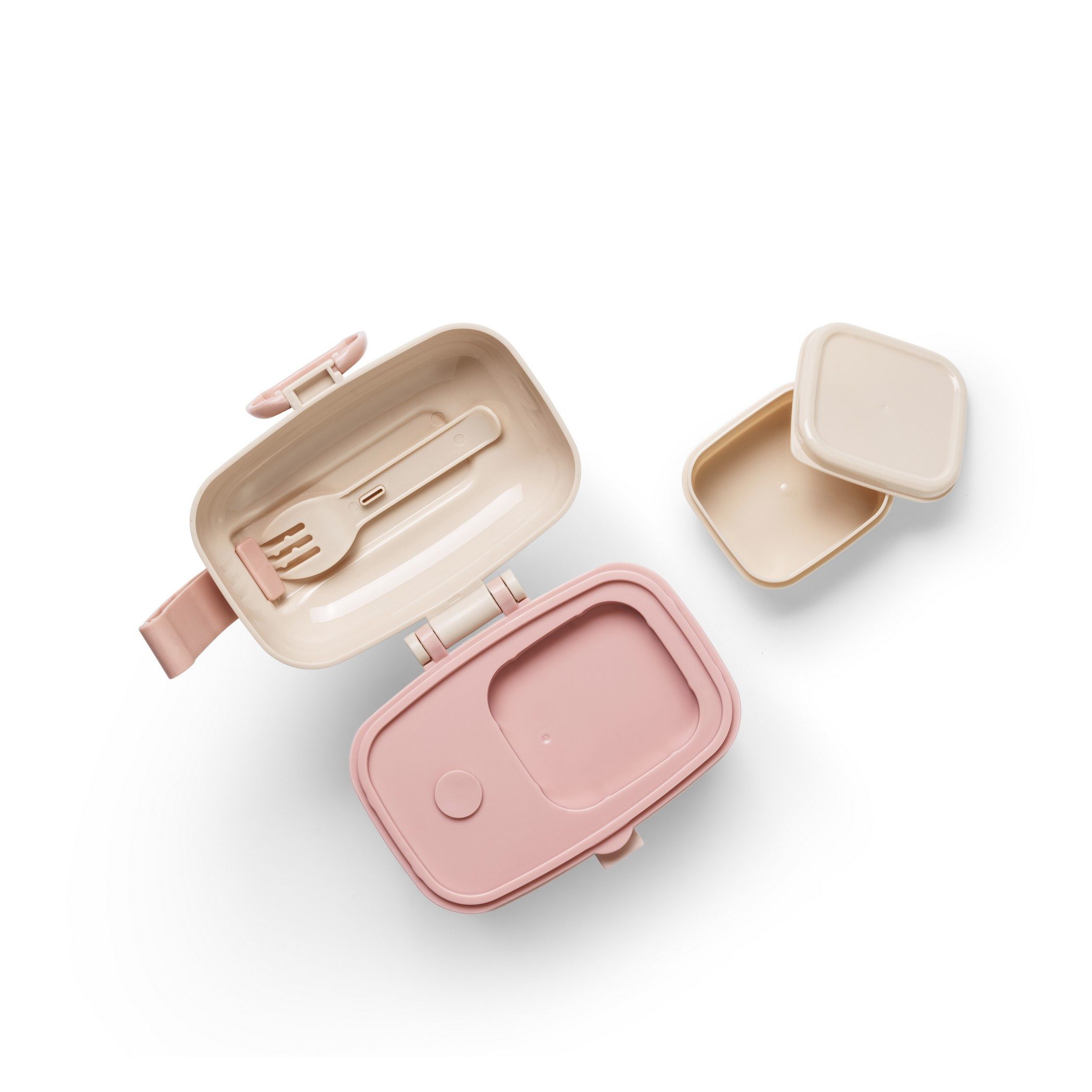 Elodie Lunchbox Elodie Details - Lunchbox Brotdose - Rosy Bow - 14x13,5x8,5 cm, Kunststoff, (Gabel im Deckel, Drei Behälter)