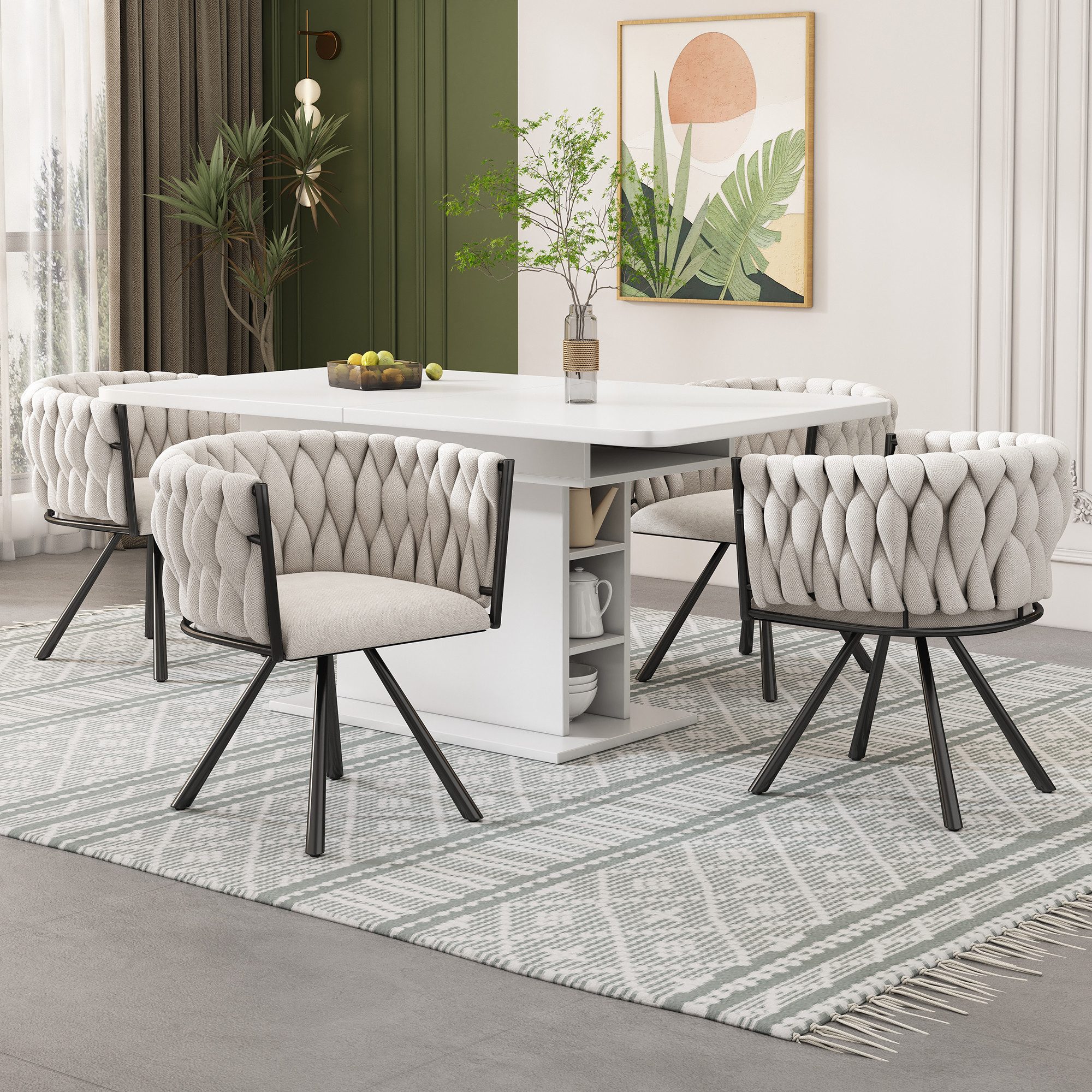 Flieks Esszimmerstuhl (360° drehbar, Set, 4 St), 4er Set Polsterstühle Dreh günstig online kaufen