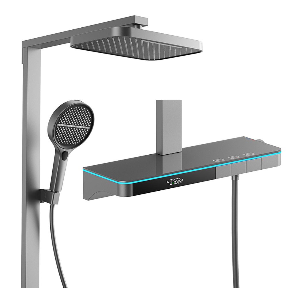 Topcony Stangenbrause-Set Duschsystem mit Thermostat, Digitalanzeige Duscha günstig online kaufen