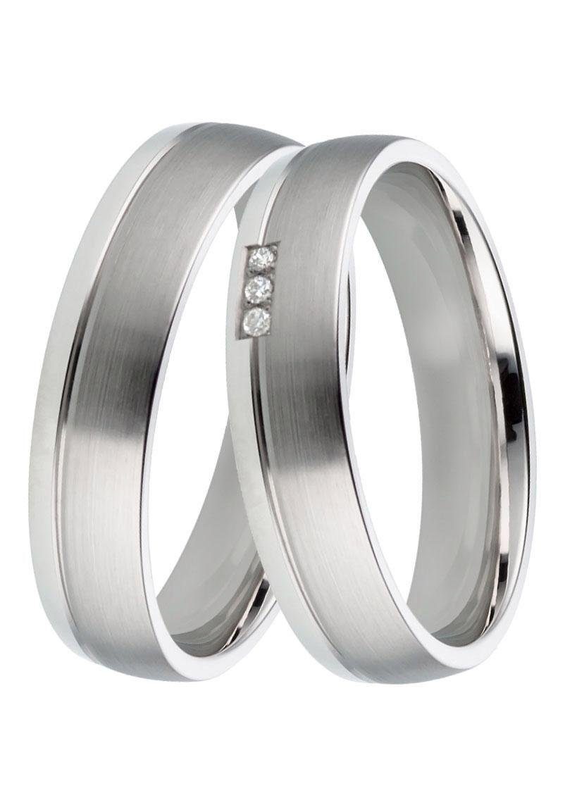 DOOSTI Trauring Schmuck Geschenk Silber 925 Trauring Ehering Partnerring LIEBE, Made in Germany, wahlweise mit oder ohne Brillanten