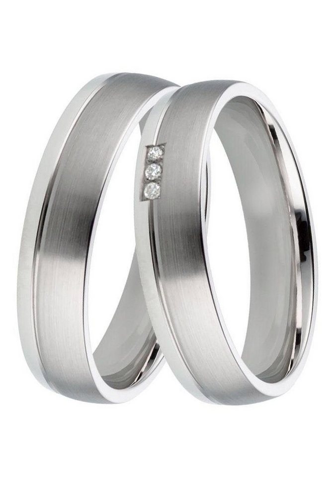 DOOSTI Trauring Schmuck Geschenk Silber 925 Trauring Ehering Partnerring  LIEBE, Made in Germany, mit o. ohne Brillanten, Wahlweise mit oder ohne  Brillanten