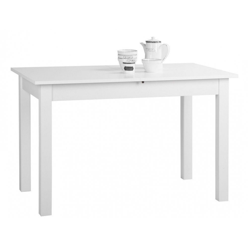 finori GmbH Esstisch Coburg Weiß 120 x 70 cm Tisch Esszimmertisch  Küchentisch ausziehbar auf ca. 160 cm