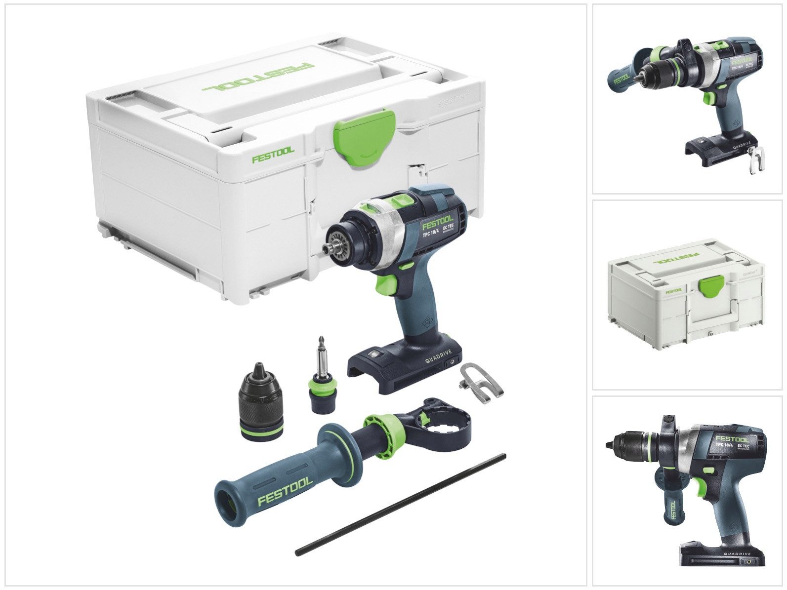 FESTOOL Schlagbohrmaschine TPC 18/4 I-Basic Akku Schlagbohrschrauber 18 V 75 Nm (575604) Brush