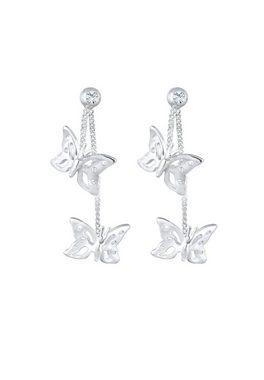 Elli Paar Ohrhänger Schmetterling Natur Kristalle Silber 925, Schmetterling
