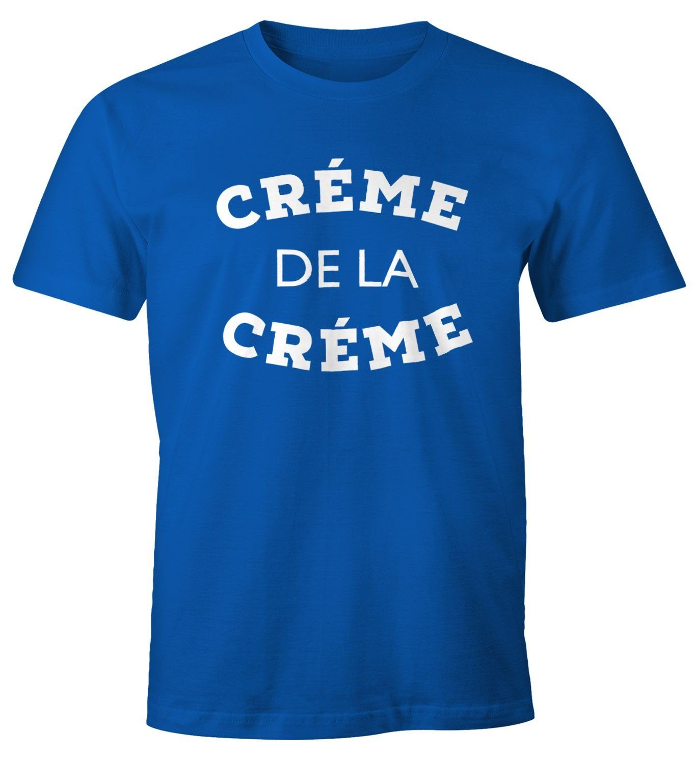 Print-Shirt mit Fun-Shirt Creme Moonworks® blau Creme Herren MoonWorks T-Shirt Print la de