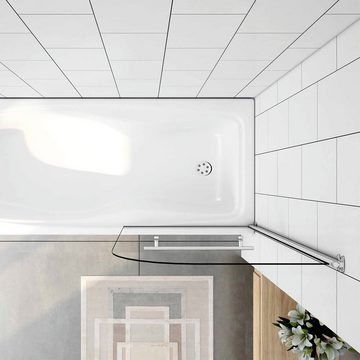 duschspa Badewannenaufsatz 5mm 80x140cm Trennwand Drehwand auf Badewanne Duschabtrennung, Einscheibensicherheitsglas, Sicherheitsglas, (Set), Glas, Nano Glas