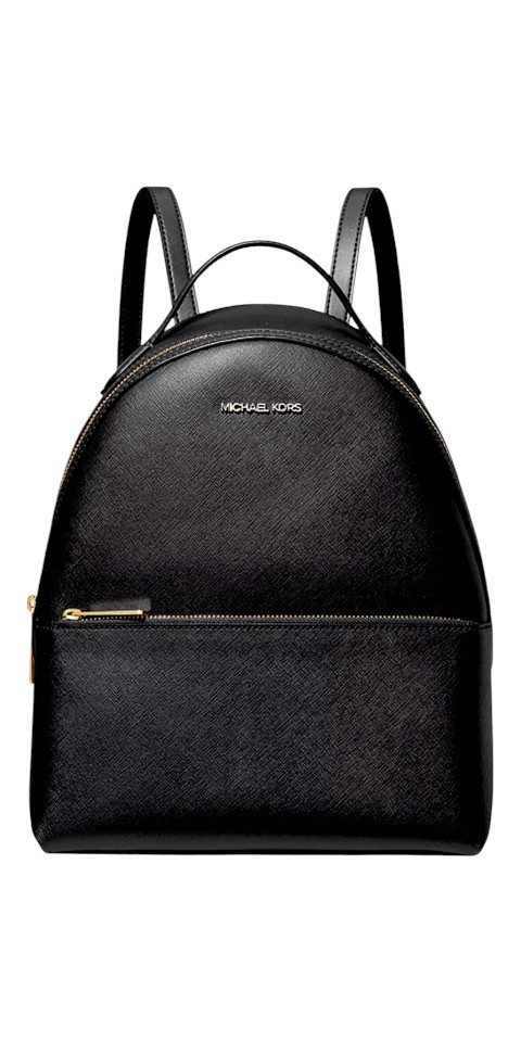 MICHAEL KORS Rucksack Michael Kors Sheila Damen Rucksack Schwarz Logo Backpack Mittelgroß