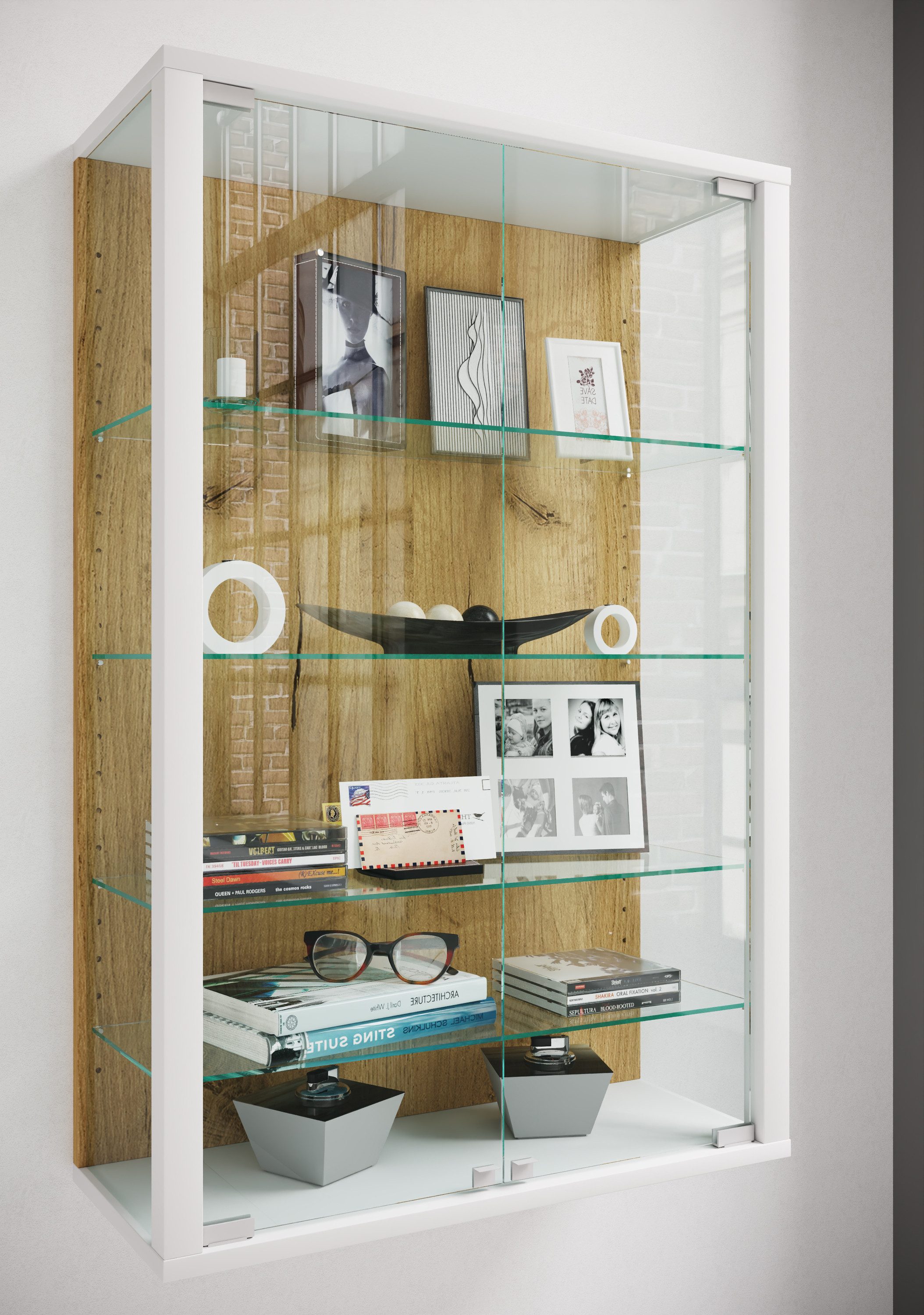 VCM Hängevitrine Wandvitrine Hängevitrine Glasvitrine Glas Udina L