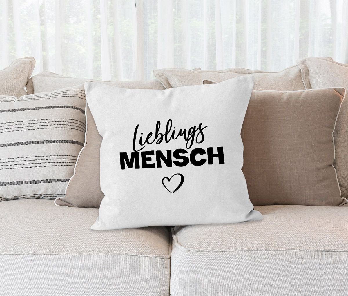 MoonWorks Dekokissen Kissen-Bezug Lieblings-Mensch Motiv Kissen-Hülle Deko-Kissen Geschenk