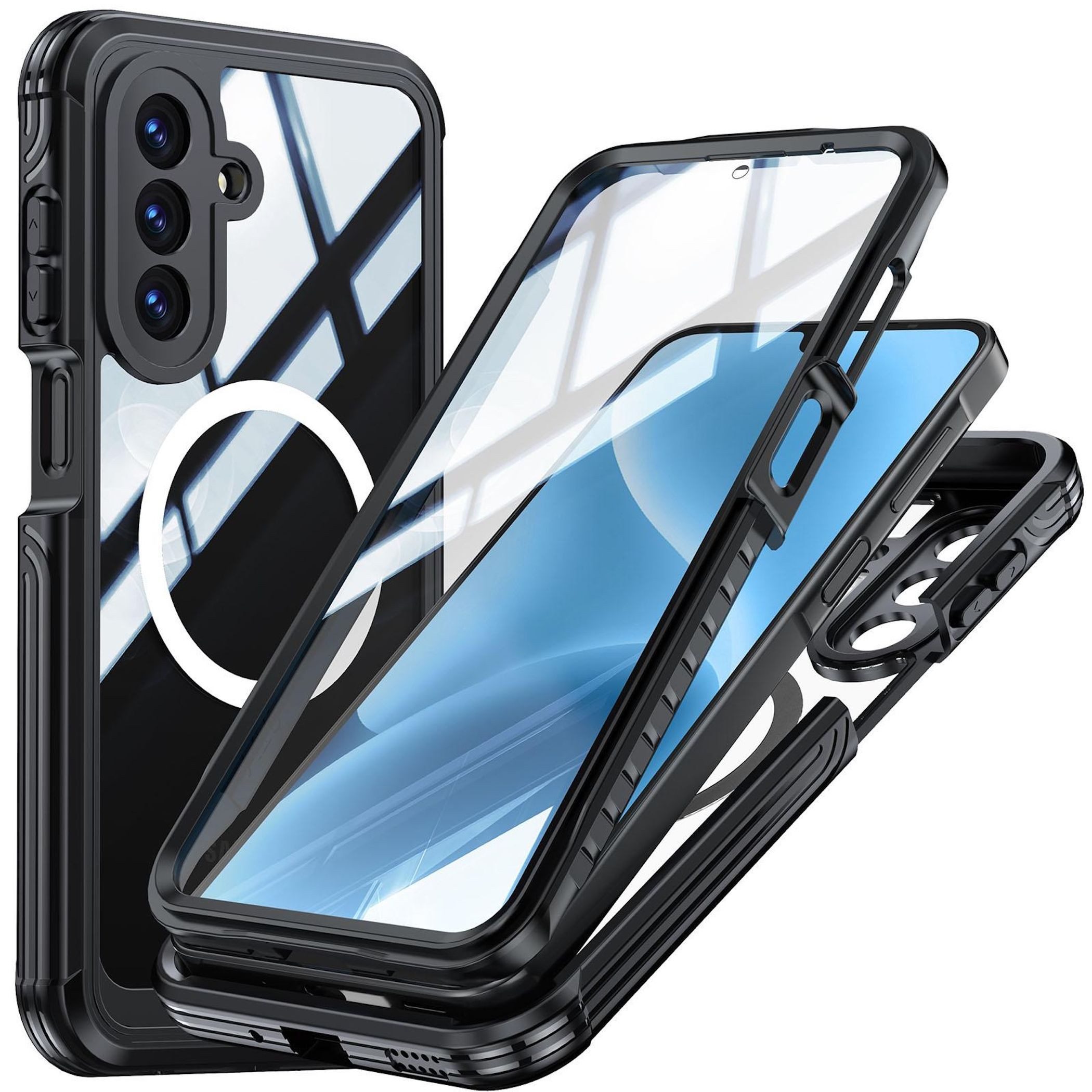 Wigento Handyhülle MagSafe für Samsung Galaxy A17 5G Full Schutz Hülle Bumper Schwarz, Full Body, MagSafe-Unterstützung, präzise Passform