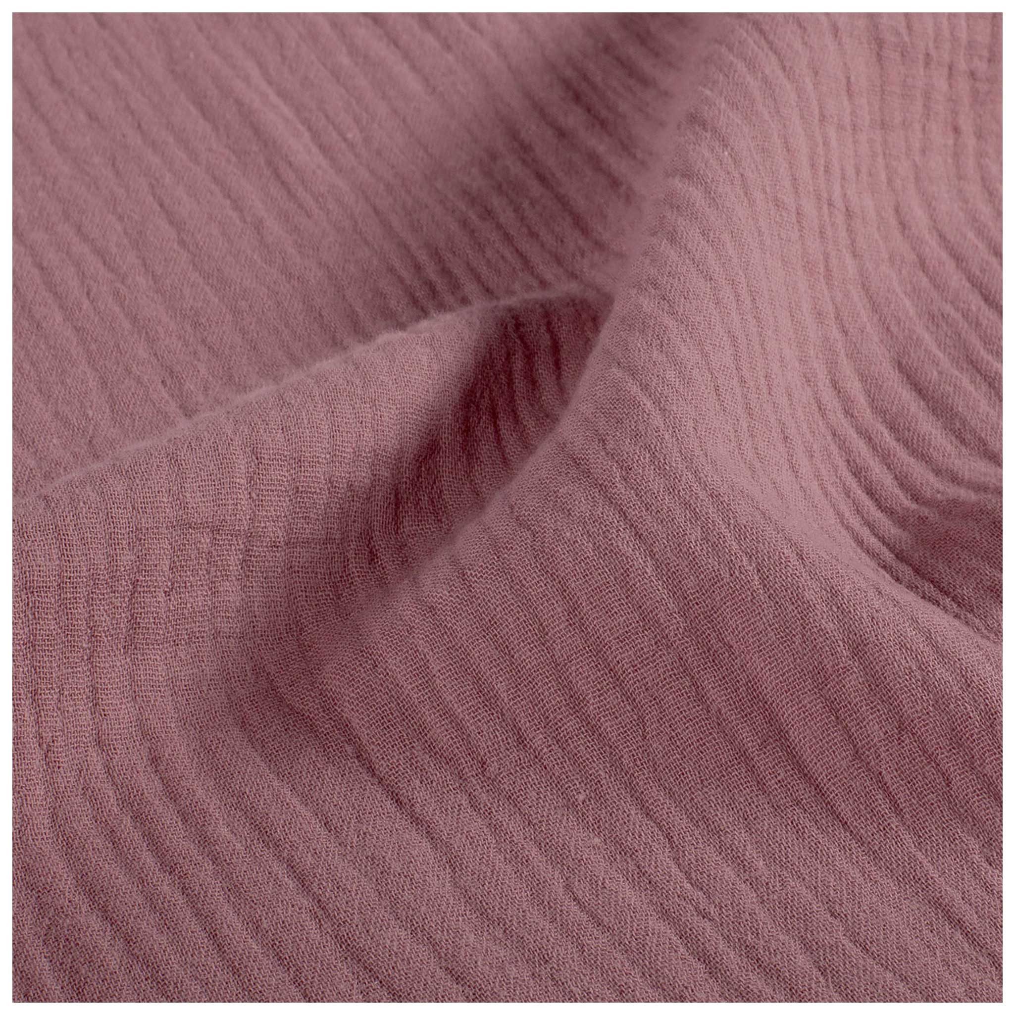maDDma Stoff Musselin Bio Organic ab 1m Baumwollstoff Double Gauze Mulltuch, mauve